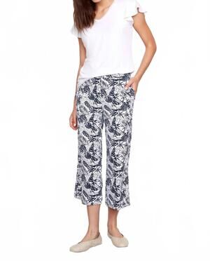 NEW UP! textured wide leg cropped pant in cabo